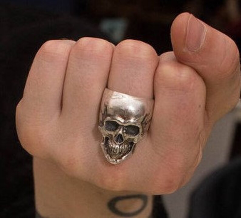 Unique Design Jewelry gift for her Biker Ring men skull ring Skull Silver Jewelry 925 sterling silver skull ring Silver Men/'s Rings