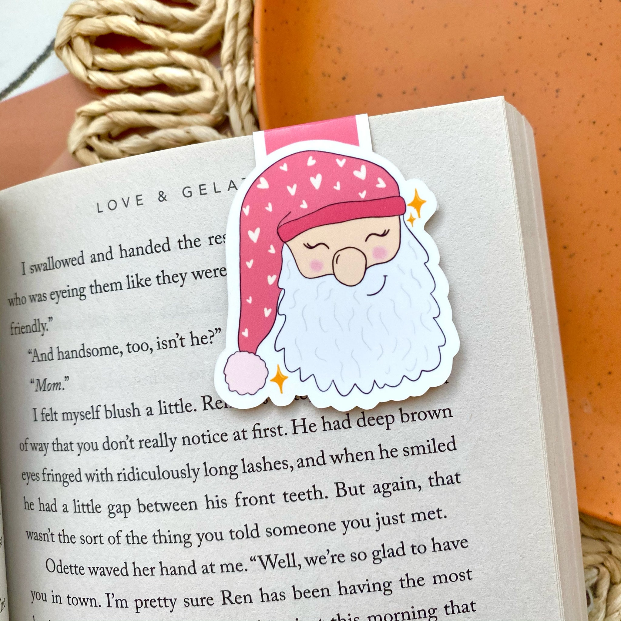 Pink Christmas Magnetic Bookmark Set - Christmas, Winter, Santa, Gnome, Candy, North Pole, Set or Individual, Bookish Gift, Xmas, Cute