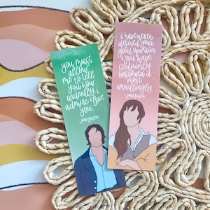 Elizabeth and Mr. Darcy Bookmark Set - Laminated, P&P, Movie, Quote, Tassel, Individual, Set, Ombre, Reader, Classic Books