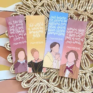 Little Women Inspired Bookmark Set - Jo, Amy, Beth, Meg, Quotes, Bookish Gift, Laminated, Ombre