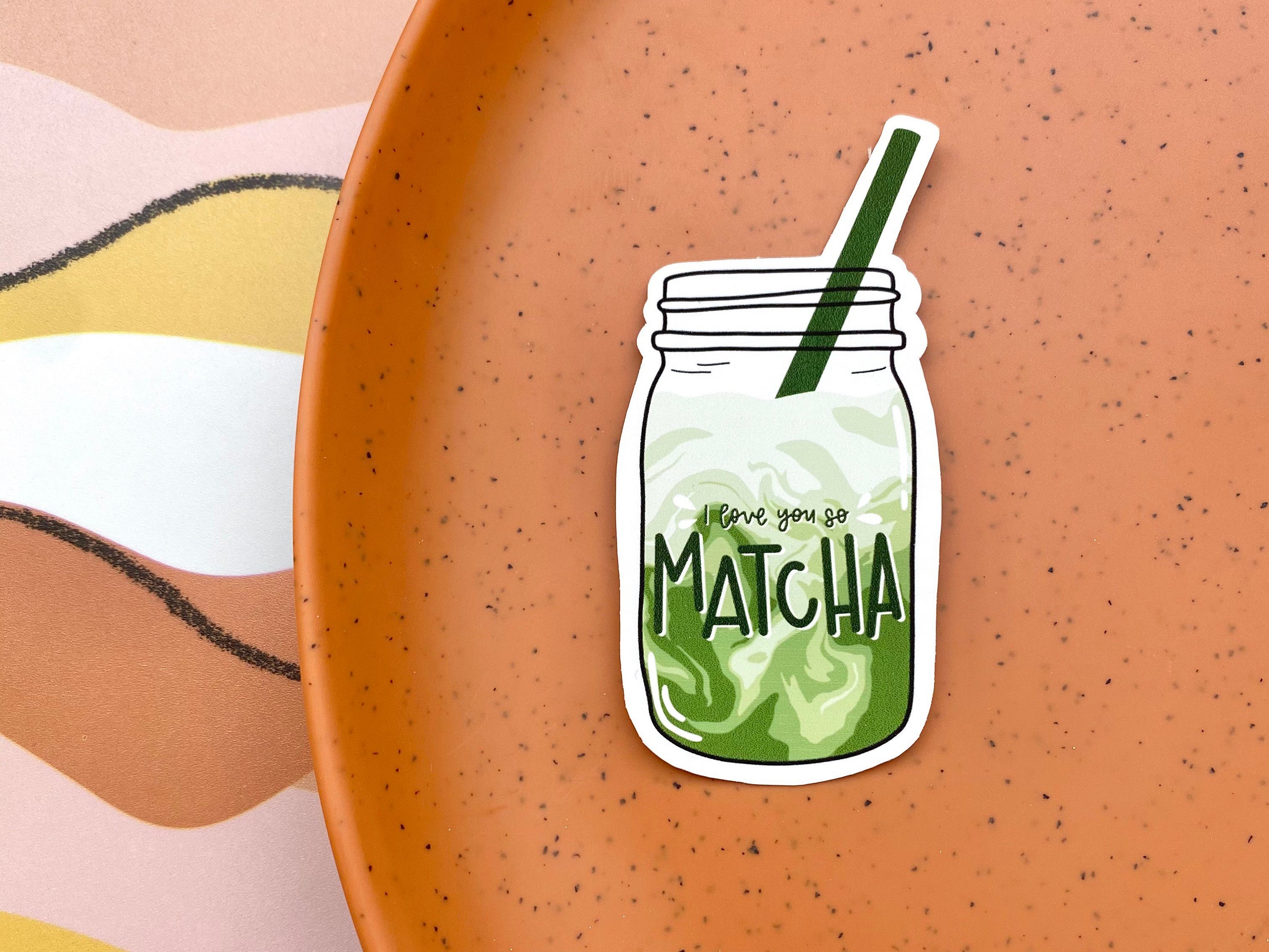 I Love You So Matcha Sticker Water Resistant Laptop | Etsy