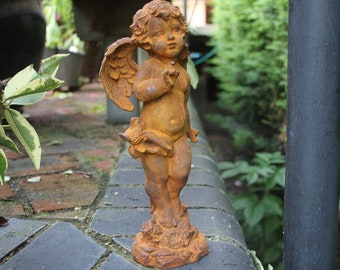 Cherub Garden Statues Interior Ornaments Cast Iron Decorative Feature Four Variations Detailed Casting