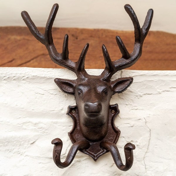 Cast Iron Deer Head Hook Coat Rack