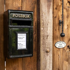 Black Metal Mailbox Letterbox Post Box