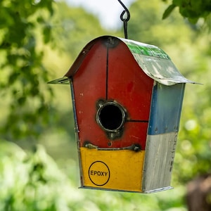 Handmade Tin Upcycled Birdhouse