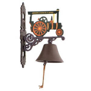 Cast Iron Traction Engine Steam Bell Hand Painted Wall Mounted