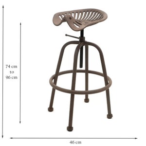 Taburete resistente para asiento de tractor de hierro fundido, acabado rústico envejecido o gris Nardo imagen 7