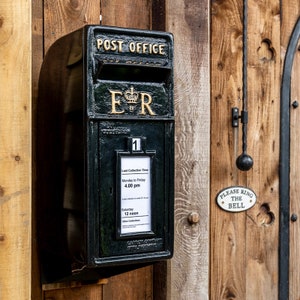 Royal Mail Black ER Cast Iron Post Box Mailbox Letterbox