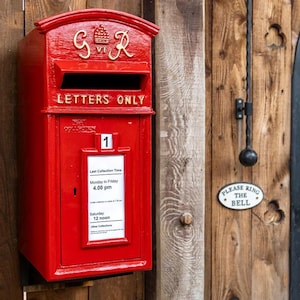 Royal Mail Cast Iron Red GR Post Box Letterbox Mailbox