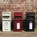 Royal Mail ER Cast Iron Post Box Red, Black and White Mailbox Option on Stand/Wall Mount 