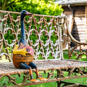 Recycled Metal Sitting Duck Garden Statue