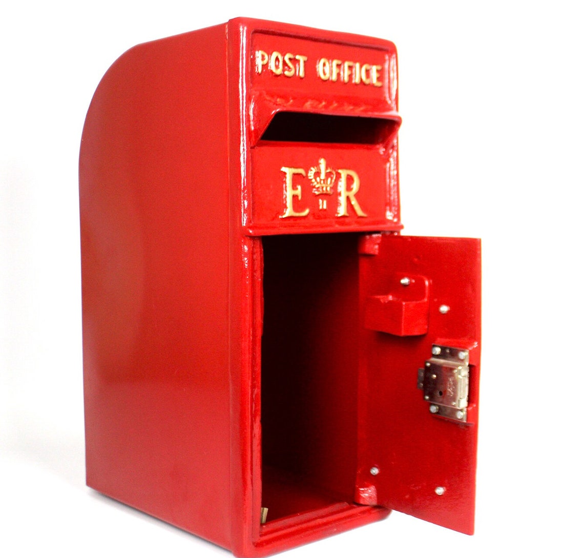 Royal Mail ER Cast Iron Post Box Red Black and White Mailbox | Etsy