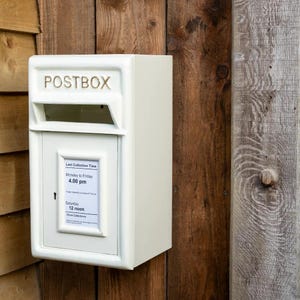 White Wall Mounted Metal Post Box Letterbox Mail Box