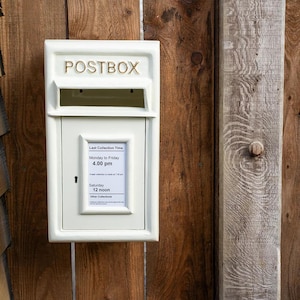 White Wall Mounted Metal Post Box Letterbox Mail Box