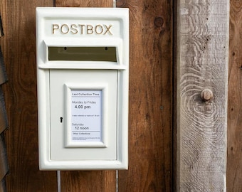 White Wall Mounted Metal Post Box Letterbox Mail Box