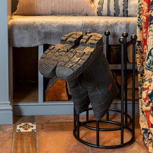 Black Metal Welly Boot Rack