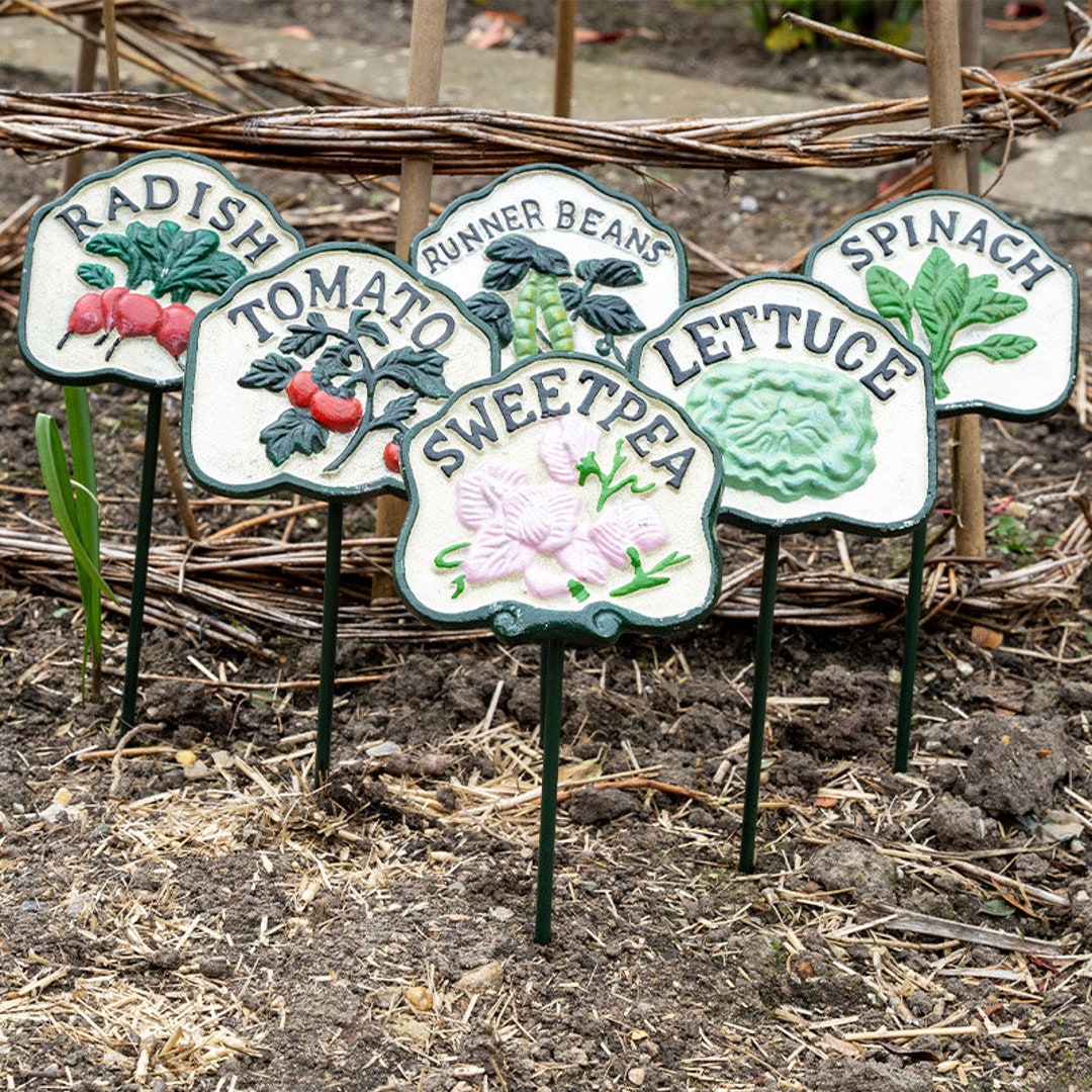 Six Salad / Vegetable Plant Markers Signs - Set of Six - Etsy