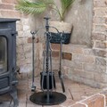 Hand Forged 4 Piece Round Fireside Companion Set