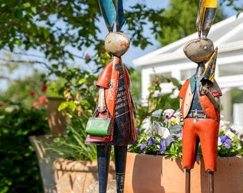 Pair of Metal Rabbit Ornaments