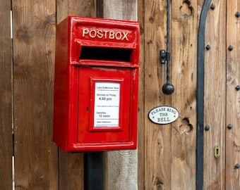 Red Cast Iron Post Box Mailbox Letterbox with Metal Floor Stand