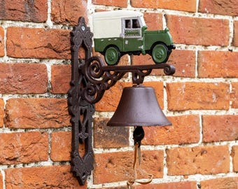 Timbre de puerta de hierro fundido Land Rover 4x4 - Timbre de jardín para exteriores