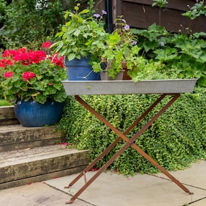 Large Metal Folding Galvanised Planter Tray