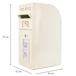 Royal Mail ER Cast Iron Post Box Red, Black and White Mailbox Option on Stand/Wall Mount image 4