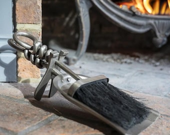 Kamin Bürste und Schaufel Set - Zinn