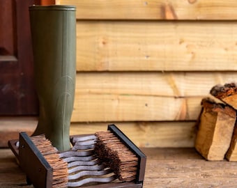Raspador y cepillo de hierro fundido para botas, práctico limpiador de botas Wellington para jardín