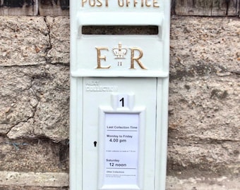 White ER Postal Front Post Box