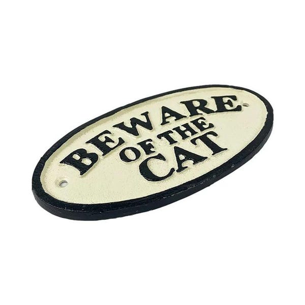 Beware of Cat" Cast Iron Sign