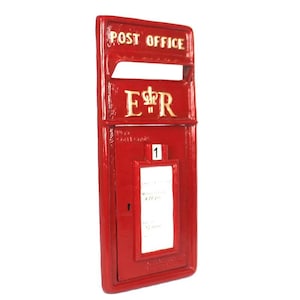 Cast Iron Red ER Post Box Postal Front