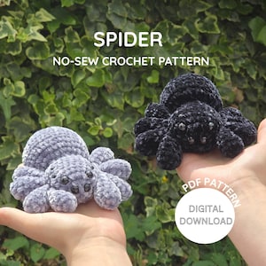 Spider Amigurumi Crochet Pattern PDF | No-Sew Halloween Plushie | Easy Beginner-Friendly