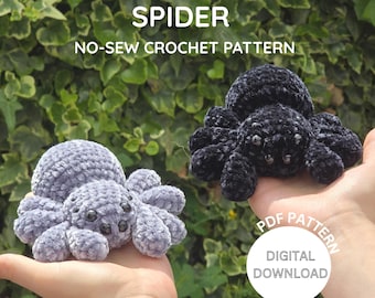 Spider Amigurumi Crochet Pattern PDF | No-Sew Halloween Plushie | Easy Beginner-Friendly