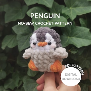 Penguin Crochet Pattern PDF, No Sew Amigurumi Penguin, Easy Beginner Animal Crochet Pattern – DIY Plush Toy, Instant Download