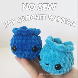 Blueberry Plush, Crochet Pattern, NO SEW, Amigurumi , Crochet Fruit