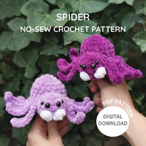 No Sew Spider Crochet Pattern PDF – Halloween Amigurumi, Cute Spider Plush, Beginner-Friendly Crochet Pattern