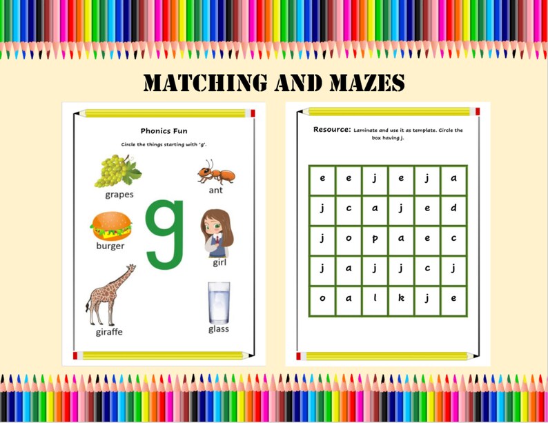 Preschool Phonics Worksheets Prek Workbook Early Years English