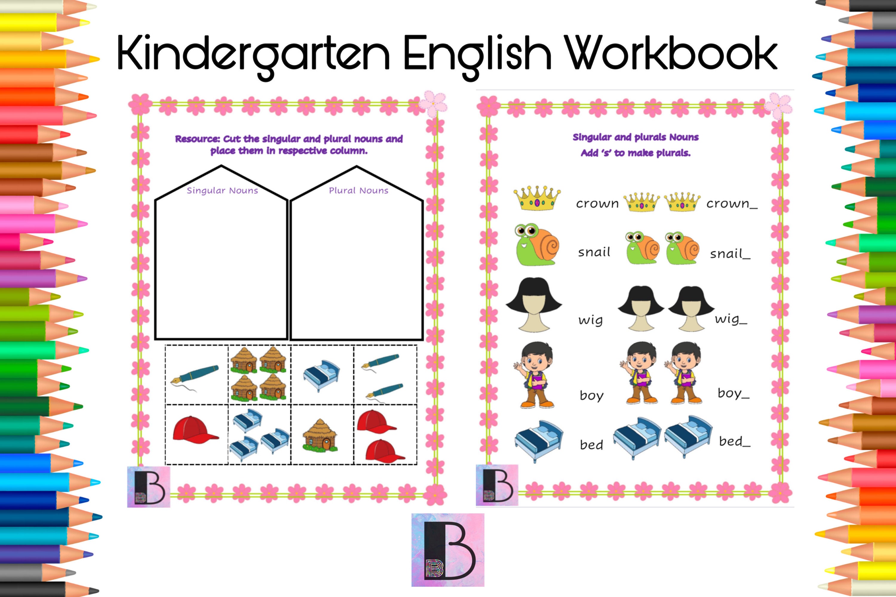 Kindergarten Worksheets Preschool English Early Years | Etsy