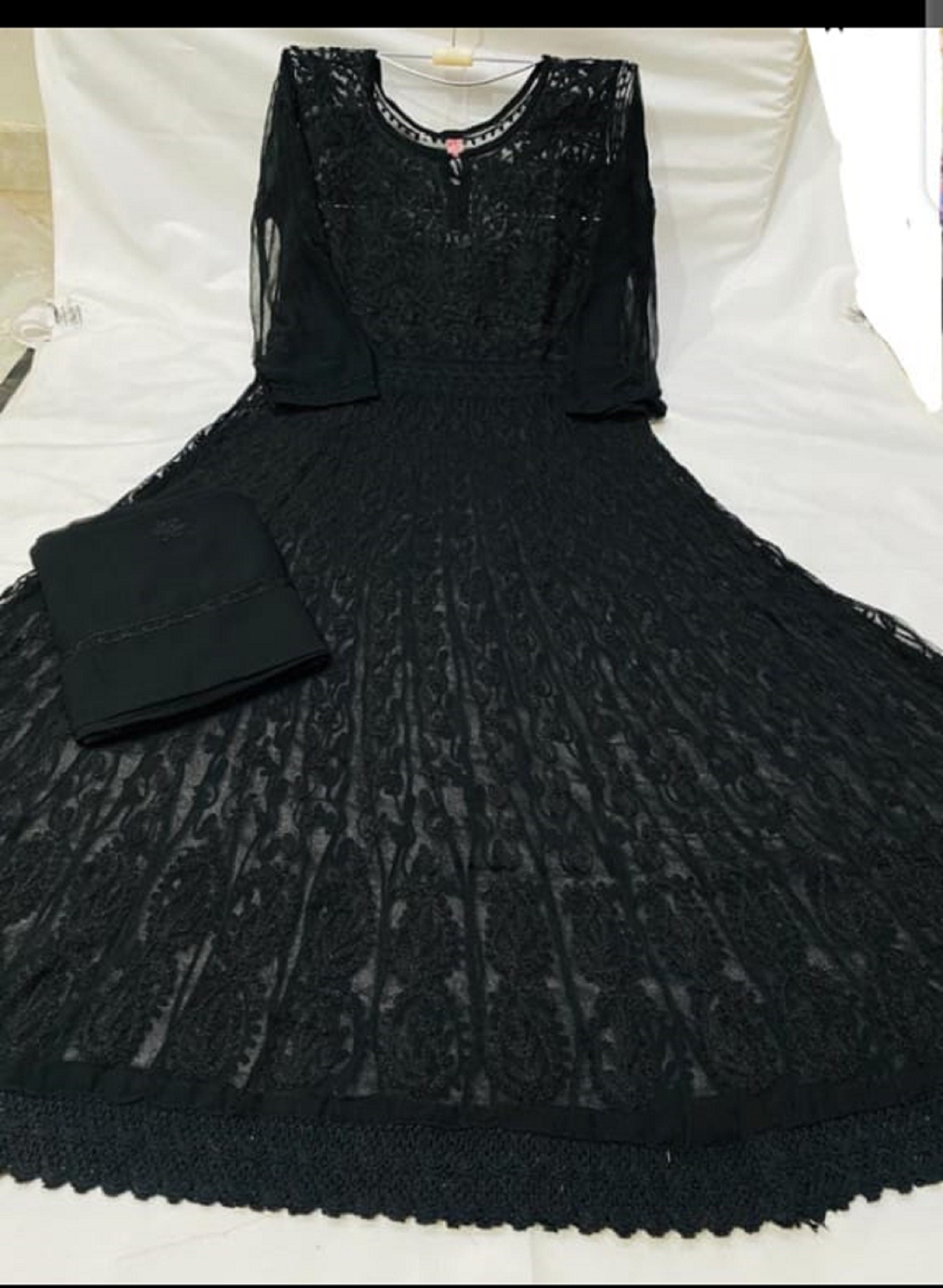 Beautiful Handmade Chikankari Embroidered Chiffon Kurta For Women and…
