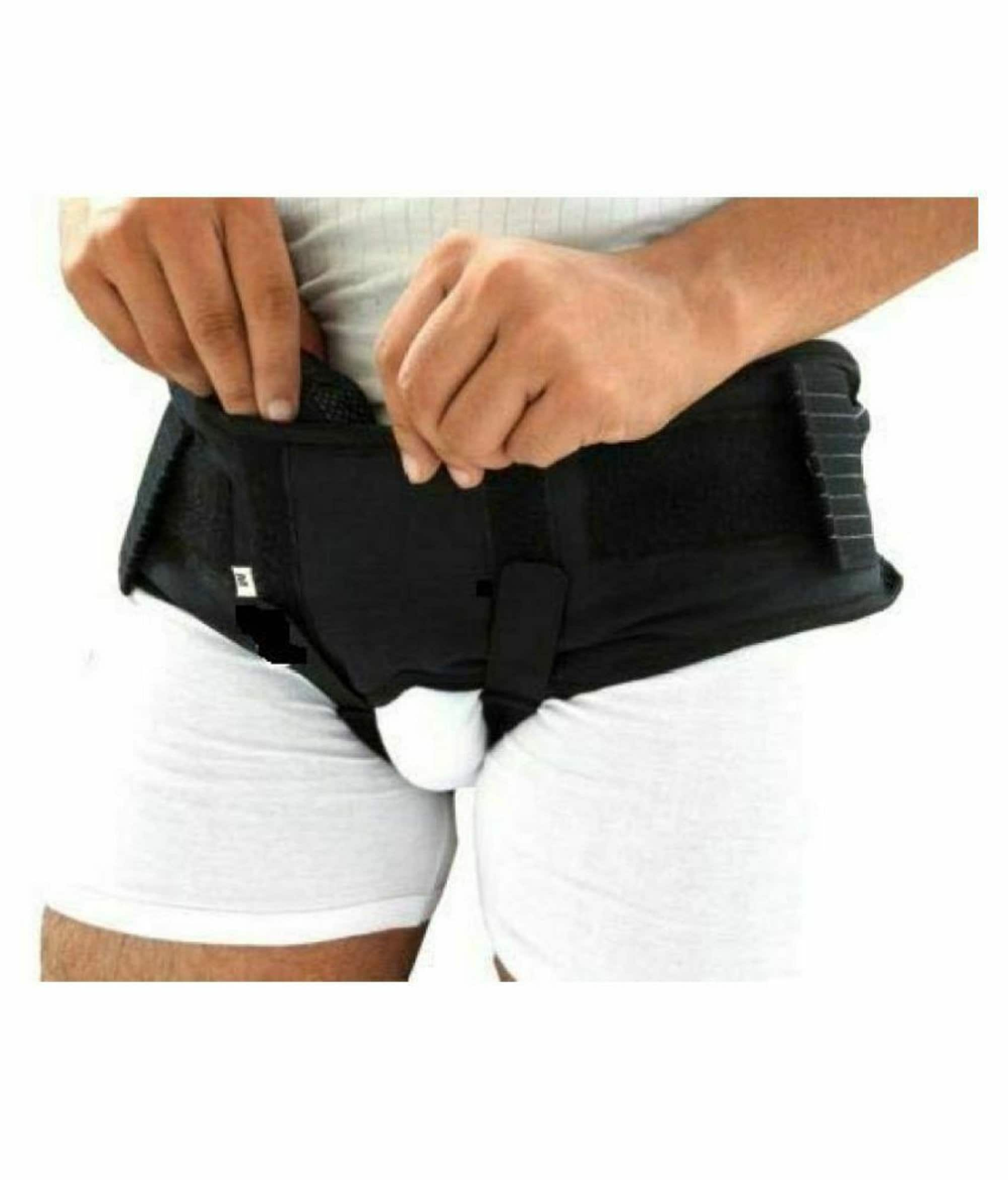 Black Hernia Belt for Men, Inguinal Hernia Support Belt Groin