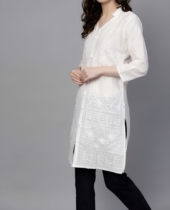 White cotton sharara suit sales