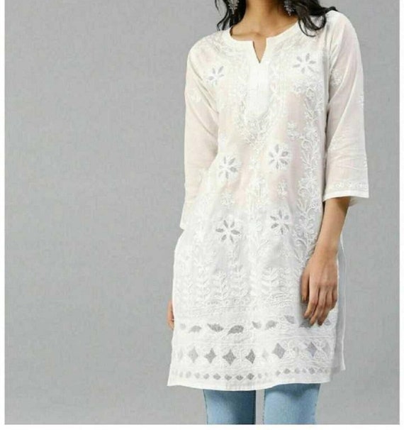 White cotton cheap sharara