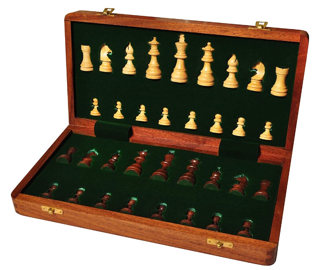 14 inches Best Folding Wooden Handmade Chess Set Board with Etsy