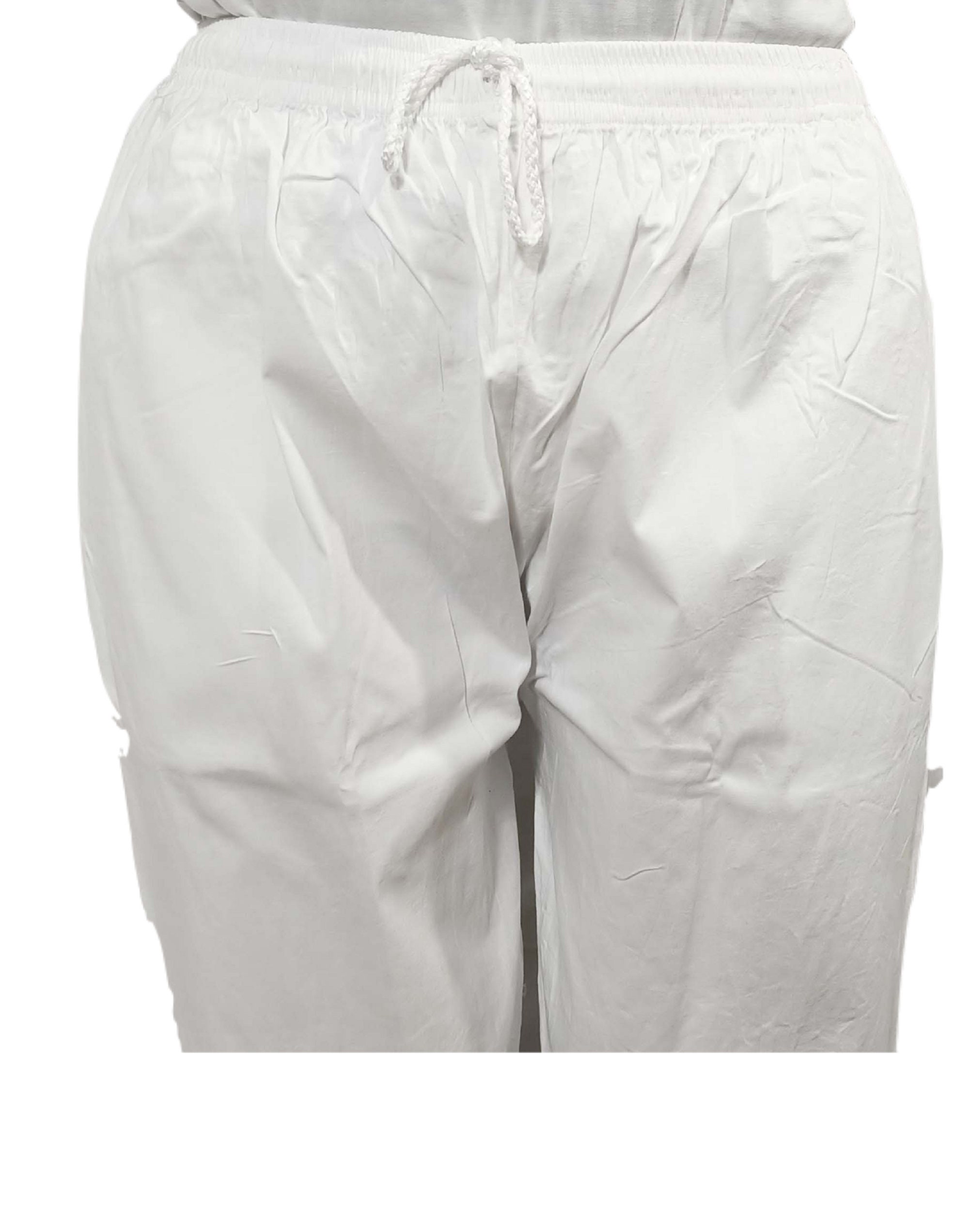 Chikankari Elastic Waist Cotton Pants for Womenlucknowi White - Etsy