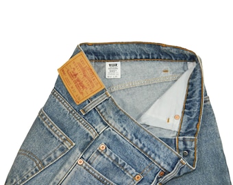 Men's 90's Levi's 505 Regular Fit Straight Blue Jeans Tag 32x36 measured Size 31x36