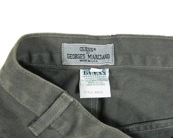 Men&#39;s GUESS by Georges Marciano USA Made 44075 Pascal Loose Fit Tapered Leg Premium Denim Green Jeans Tag 32 measured Size 30x33
