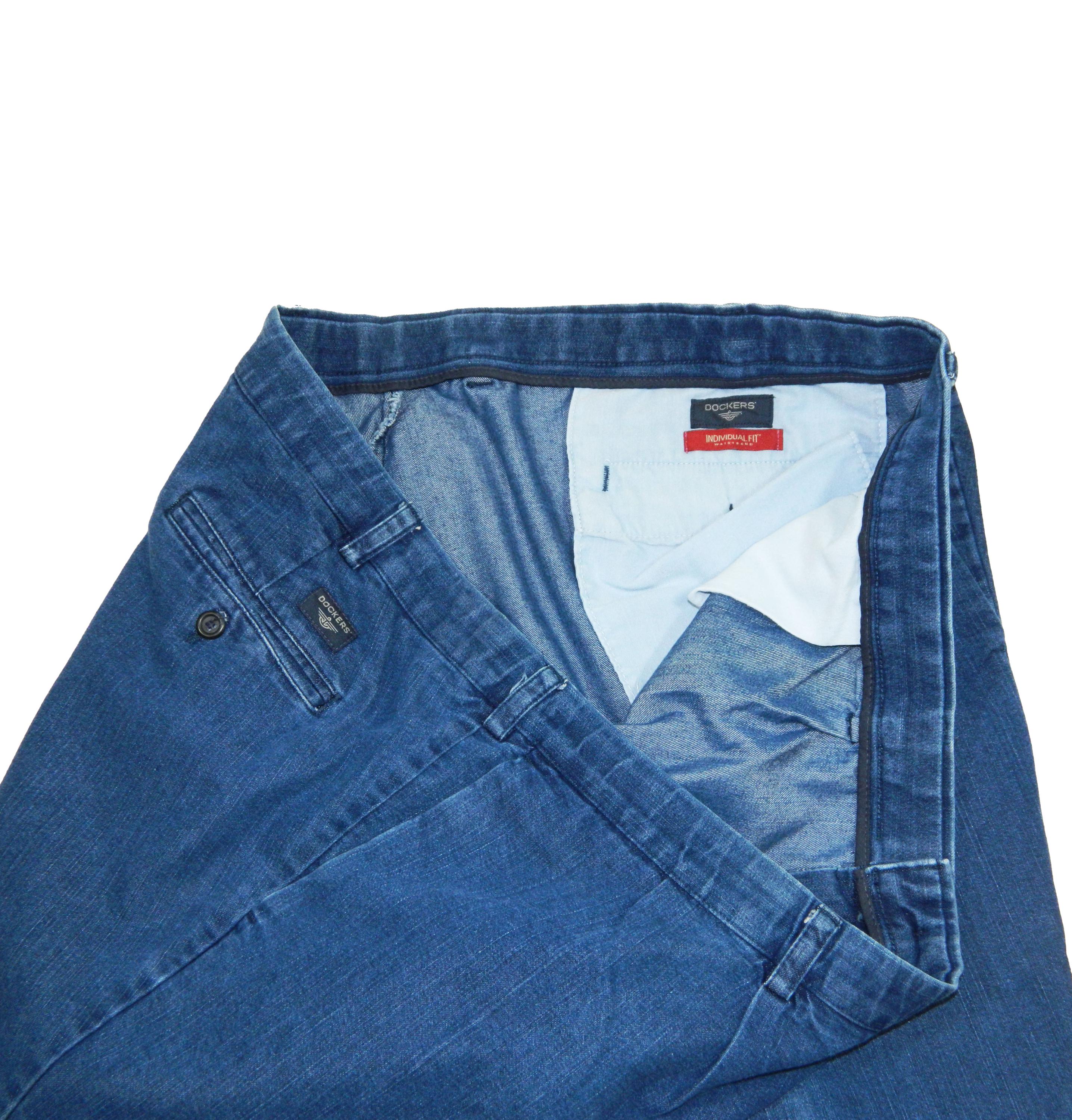 Men's Dockers Individual Fit Denim Khaki Pants Tag Size 50x32