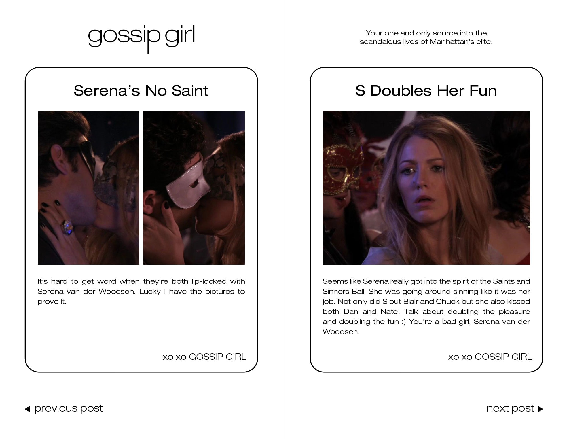 XOXO: the Gossip Girl Blog 