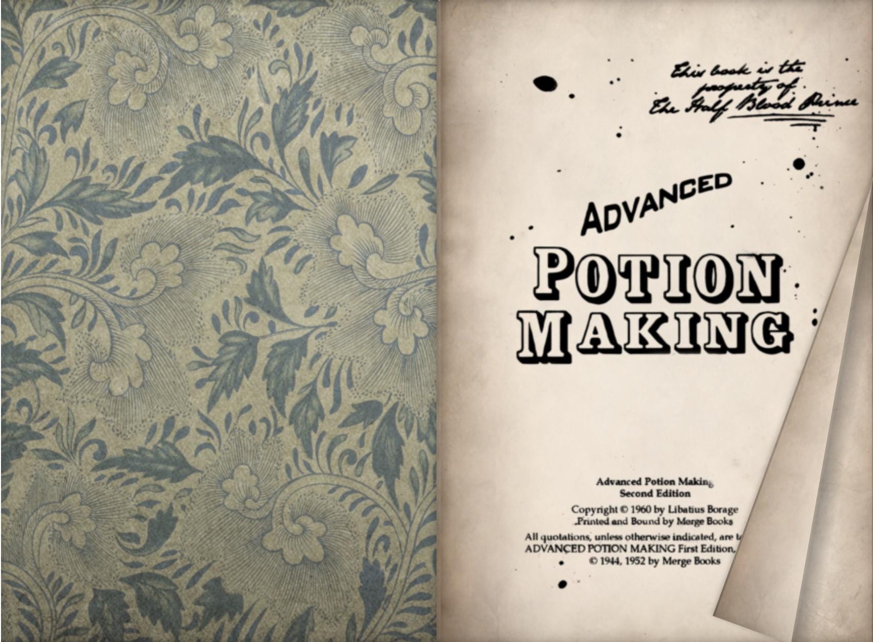 Advanced Potion Making Textbook (prop Replica From From HP6, HBP
